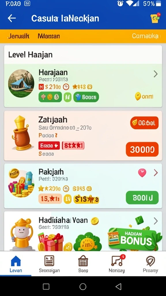 Karakter unik dengan kemampuan yang bervariasi.