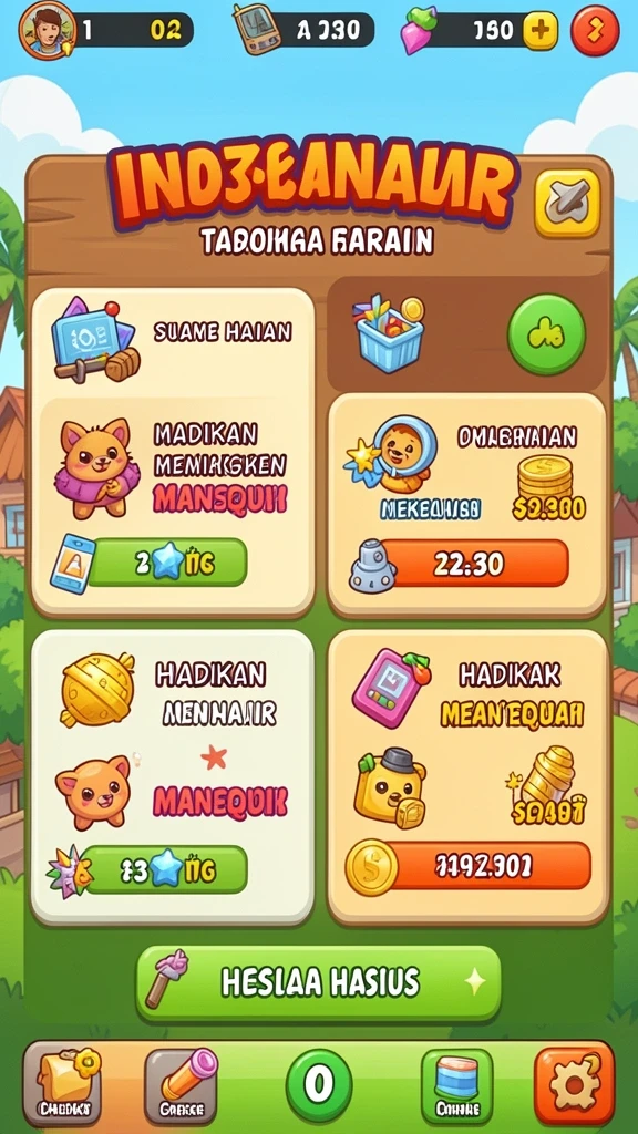 Tantangan level yang menguji strategi dan keterampilan Anda.