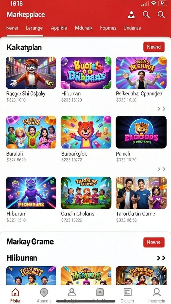 Ilustrasi berbagai level menantang yang dapat dijelajahi.